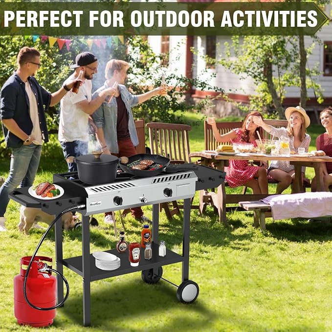 BESTFIRE 2 Burner Propane Gas Stove Outdoor Cooking Station – 150, 000 BTU - Image 7
