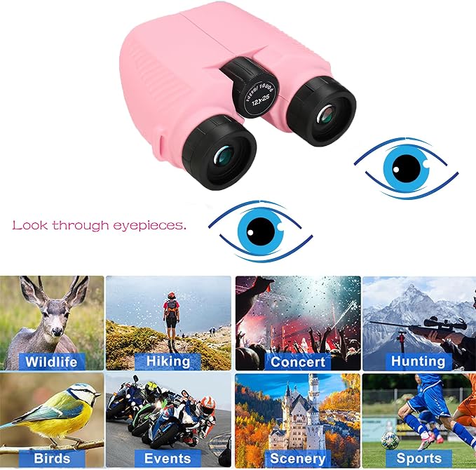 12x25 Compact Binoculars for Adults & Kids, High Powered Lightweight Waterproof - Image 4