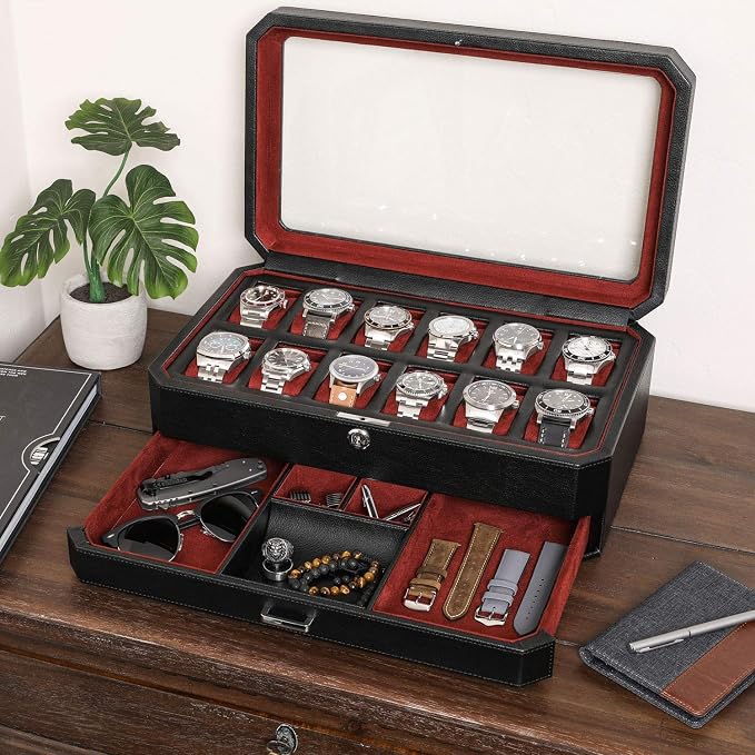 ROTHWELL 12 Slot Leather Watch Box - Image 3