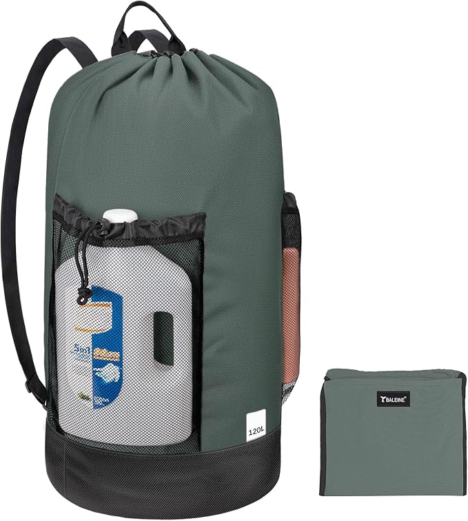 BALEINE 120L Laundry Bag Backpack, 900D Oxford Fabric Large Travel Laundry Bags by BALEINE