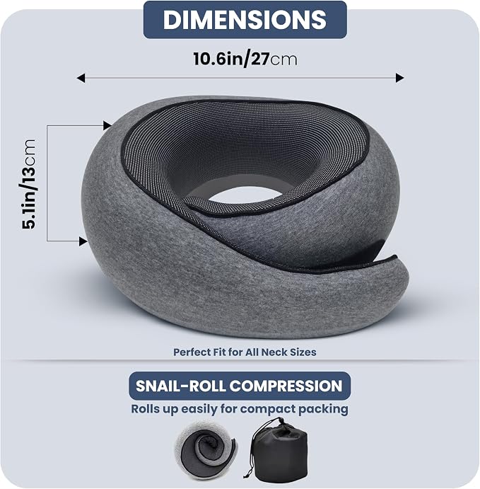 Upgraded Memory Foam Travel Neck Pillow - Image 9