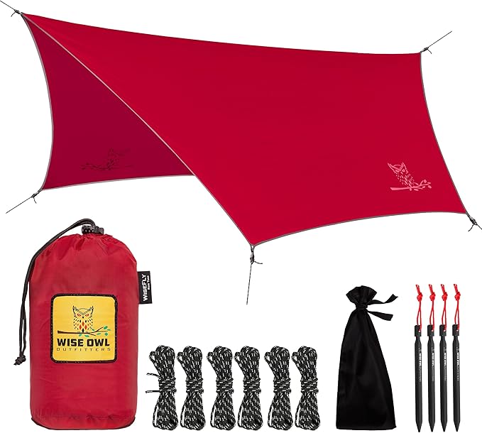 Wise Owl Outfitters Hammock Rain Fly – Waterproof Camping Tarp Cover by WiseOwlOutfitters