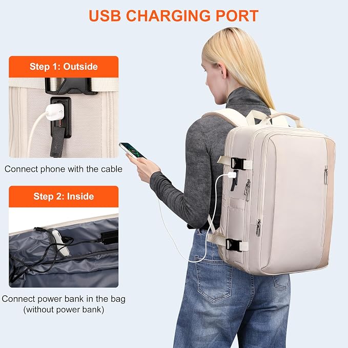 PIJUSHI Travel Backpack for Women Expandable Carry on Luggage Backpack Airline - Image 8