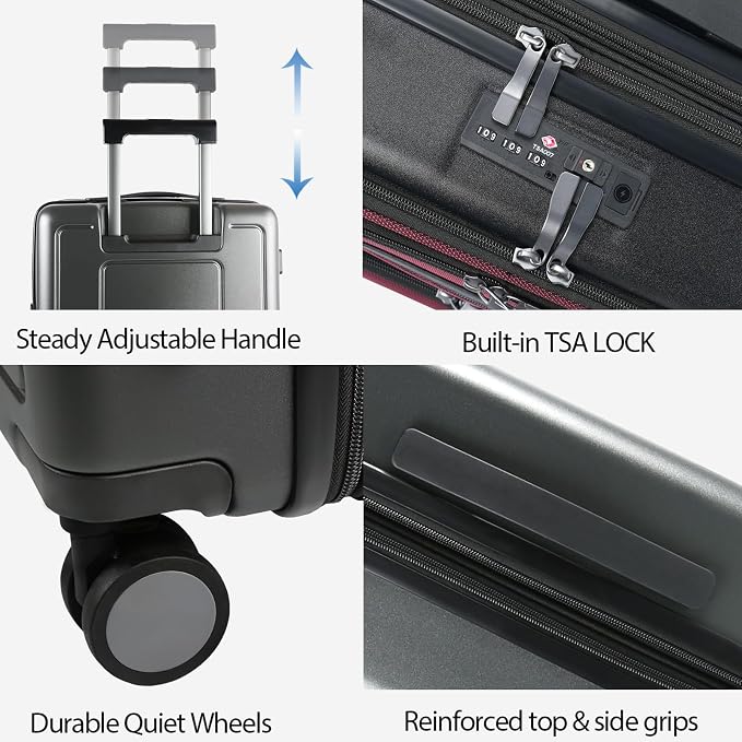 KROSER Hardside Expandable Carry On Luggage 22x14x9 Airline Approved - Image 4