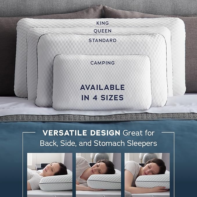 WEEKENDER Standard Gel Memory Foam Pillow Size-1-Pack-Medium Plush Feel-Neck - Image 6