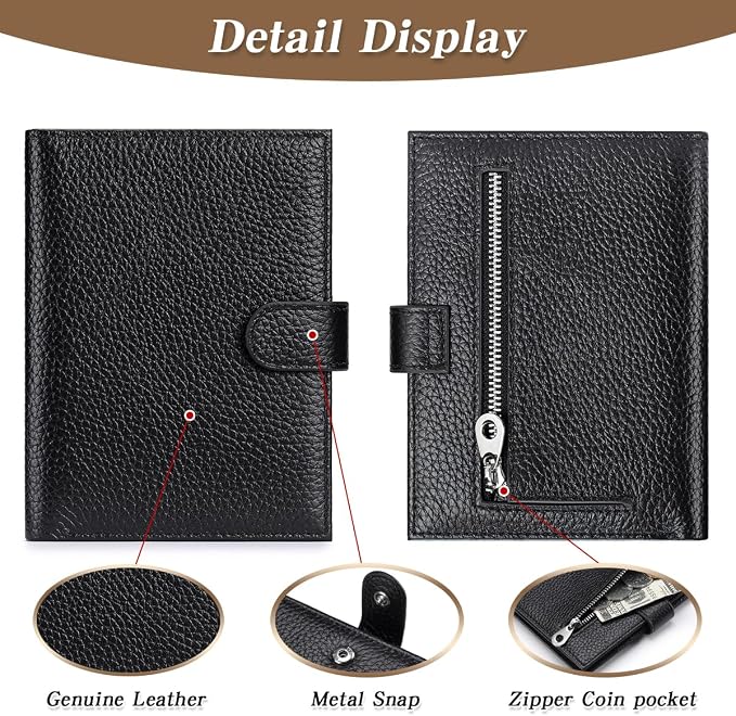 Passport Holder for Travel Women RFID Blocking Genuine Leather Passport Wallet - Image 7