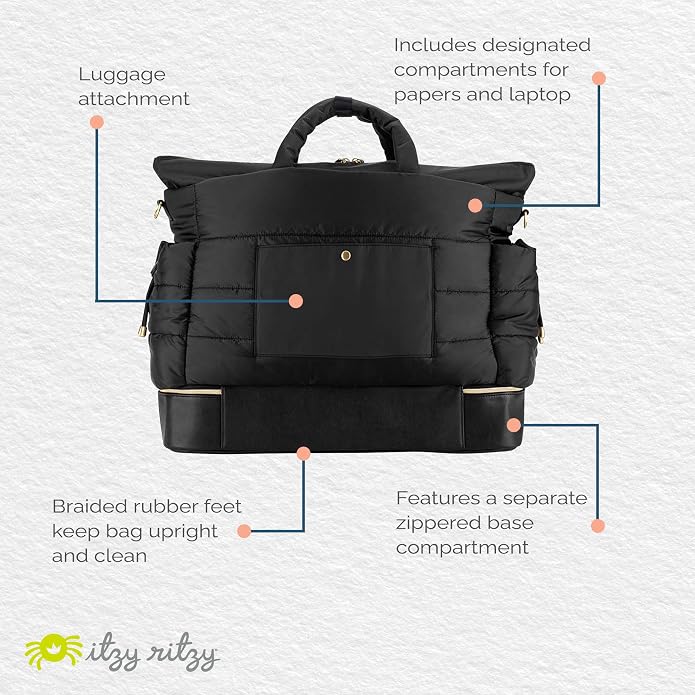 Itzy Ritzy Dream Weekender Travel Bag – Lightweight Overnight Bag - Image 5