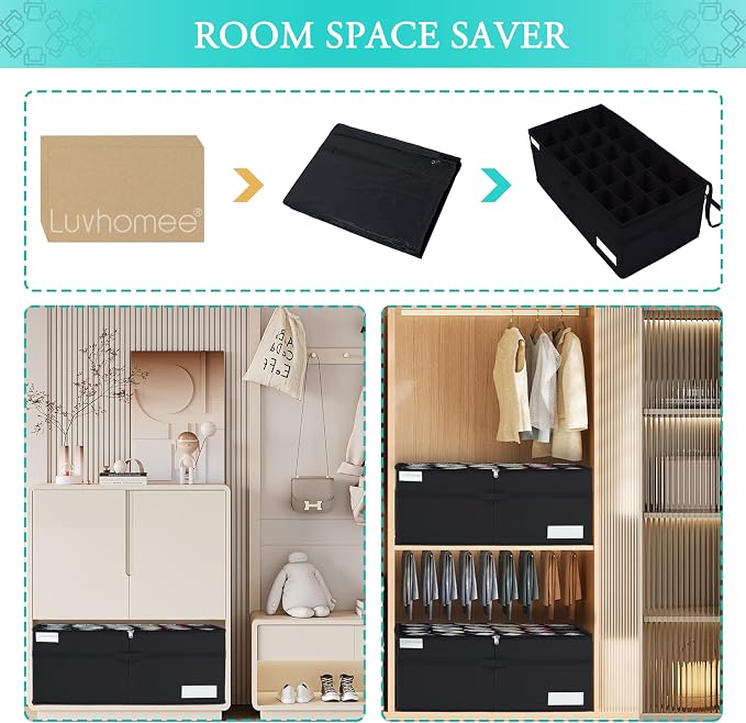 Luvhomee Shoe Storage Organizer, Fits 24 Pairs, Large Shoe Organizer Box - Image 7