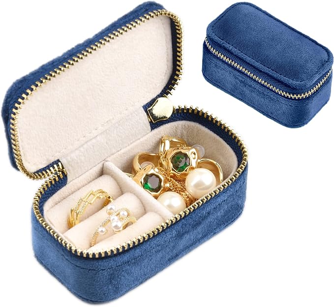 TAIMY Mini Jewelry Travel Case, Velvet Small Travel Jewelry Box, Portable by TAIMY