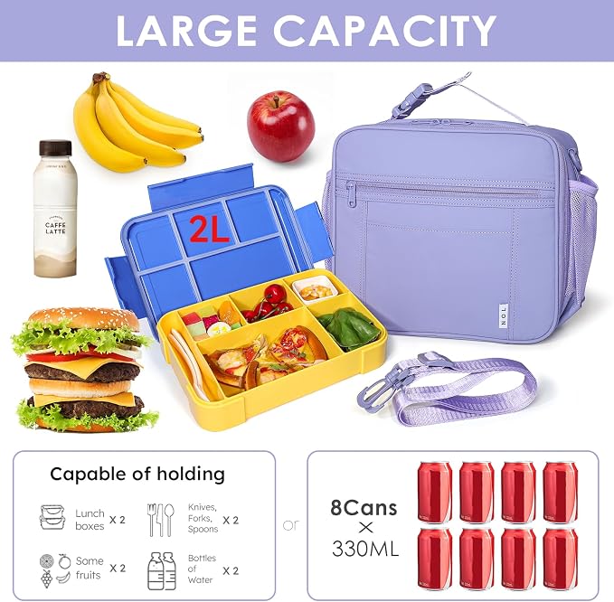 NOL Kids Lunch Bag -Kids 3+ Reusable Insulated Lunch Box - Image 3