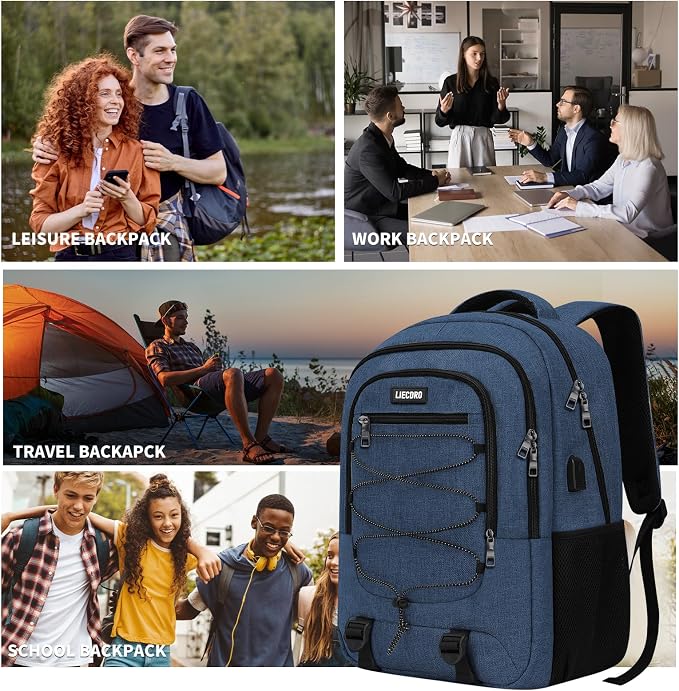 Blue Backpack for Men Women, Backpack for School, School Backpacks for Boys - Image 6