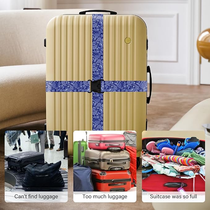 2 Pack Luggage Straps for Suitcases, Adjustable Travel Belt - Image 7