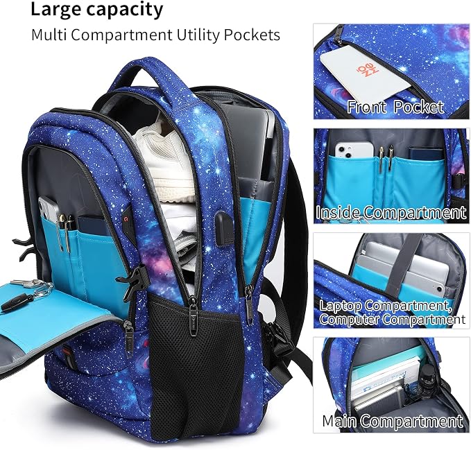 DUSLANG 17 Inch Travel Laptop Backpack Water Resistant College Backpack - Image 5