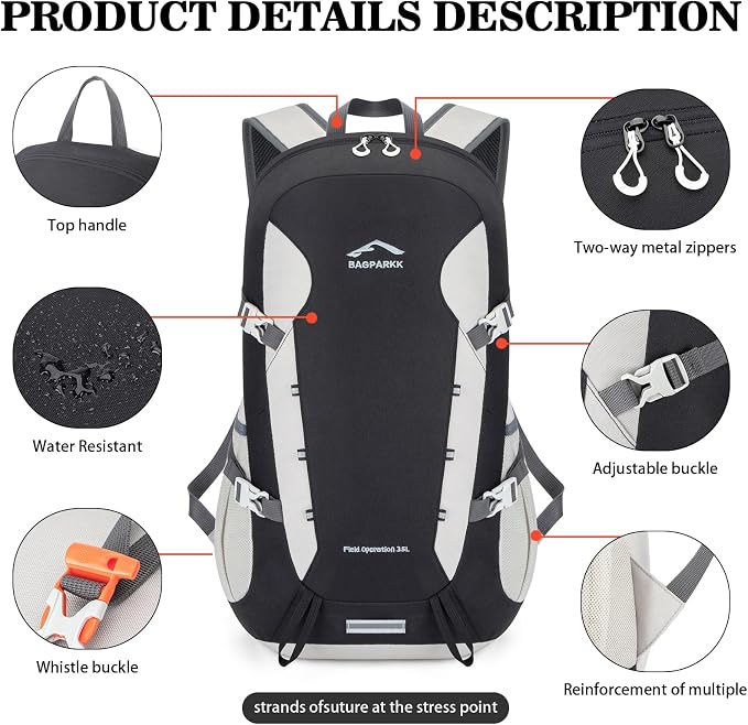 Hiking Backpack, Large 35L Travel Backpacks - Image 5