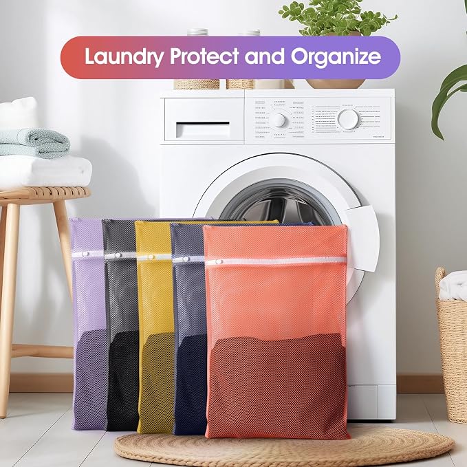 5Pcs Sturdy Mesh Laundry Bags for Delicates, Travel and Organzie - Image 2