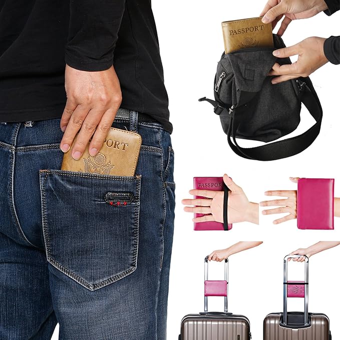 Passport Holder Cover Wallet Travel Essentials RFID Blocking Leather Card Case - Image 6