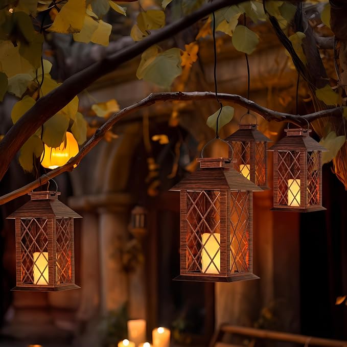 Solar Lanterns Outdoor, Waterproof Garden Hanging Lanterns, Vintage Lantern - Image 5