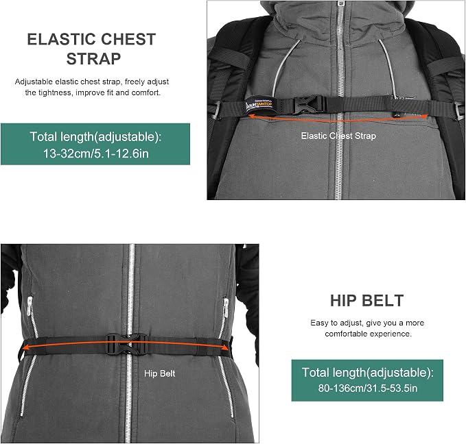 MOUNTAINTOP Hiking Backpack, 30L Camping Backpack, Men Women Hiking Daypack - Image 8