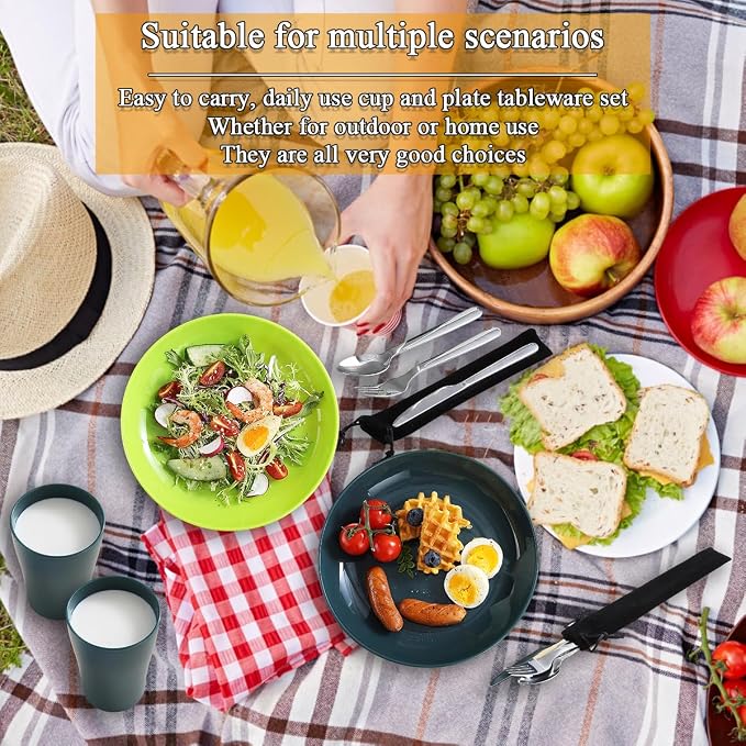 Evanda Camping Cutlery Set, Reusable Light Weight Mug, Plate and Stainless - Image 6