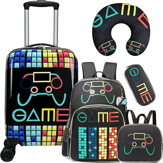 Kid’s Luggage Set 5 Piece Suitcase Set 16’’ Hardside Luggage by Unknown