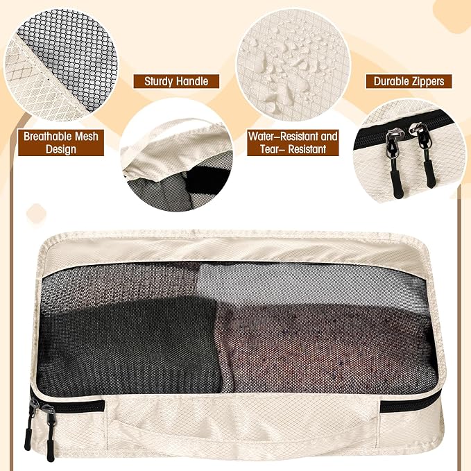 5 Pcs Packing Cubes for Suitcase Large Travel Cubes Carry on Luggage Organizer - Image 3