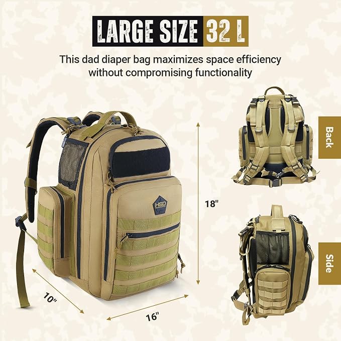 HighSpeedDaddy - Baby Diaper Backpack, Military-Grade, Waterproof, Compact Baby - Image 2