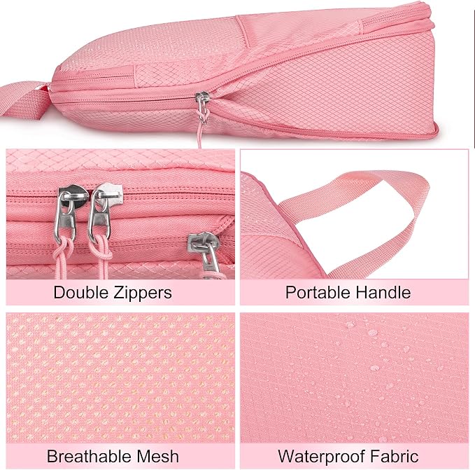 8 Set Compression Packing Cubes Travel, Lightweight Expandable Travel Cubes - Image 5