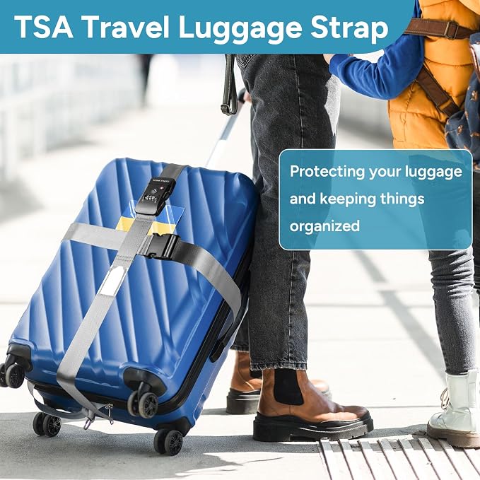 Travel Inspira Travel Belt for Luggage, TSA Approved Luggage Straps, 3-Dial - Image 2