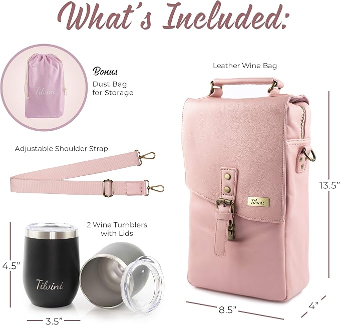 Insulated Genuine Leather Wine Bag - Image 5