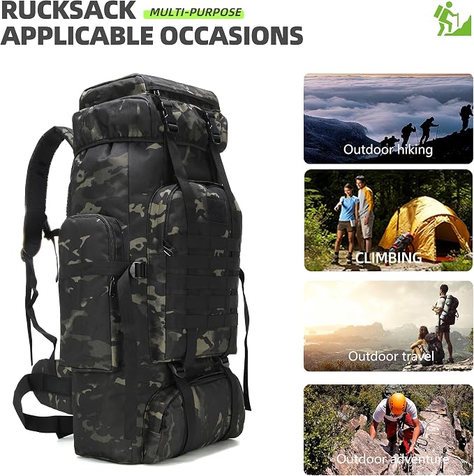 King'sGuard 70L Camping Hiking Backpack Tactical Backpack Military Molle - Image 6