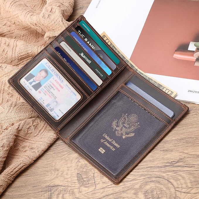 Polare Luxury RFID Blocking Leather Passport Holder Travel Wallet - Image 2
