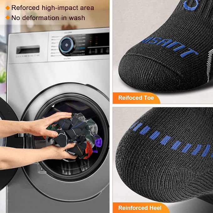 BULLIANT Compression Socks for Men 6Pairs, Athletic Crew Socks Cushioned For - Image 9