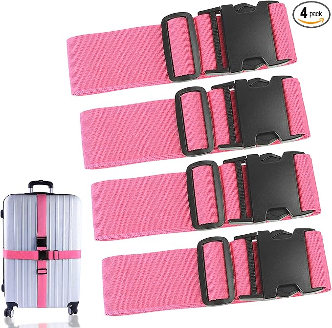 4Pcs Luggage Straps for Suitcase Travel Accessories TSA Approved, 80In Long by Ajmyonsp