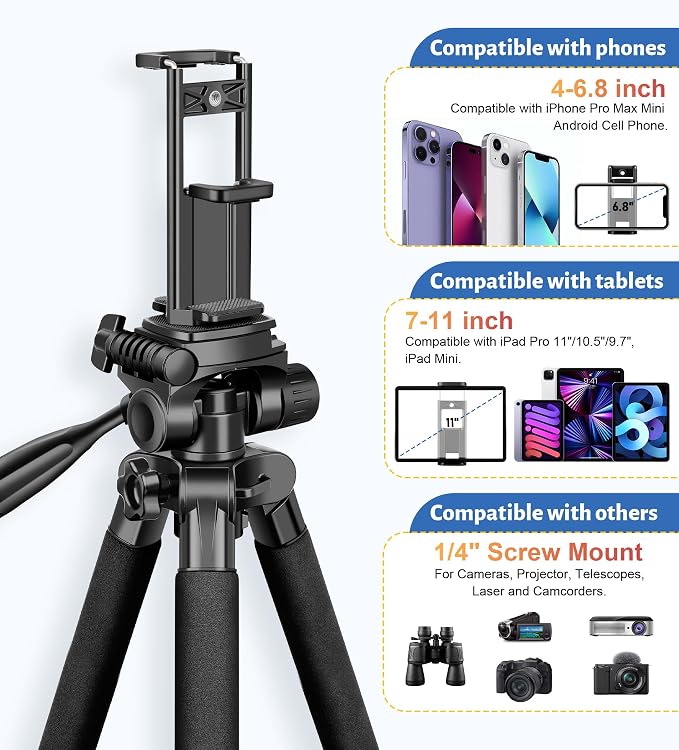 JOILCAN Tripod for Camera, Phone Tripods for Video Recording Photo Vlog - Image 5