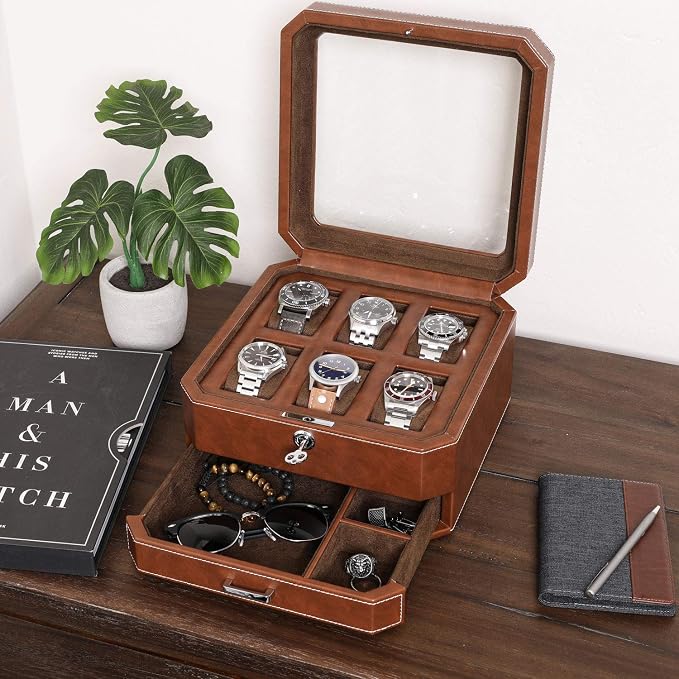 ROTHWELL 6 Slot Leather Watch Box - Image 3
