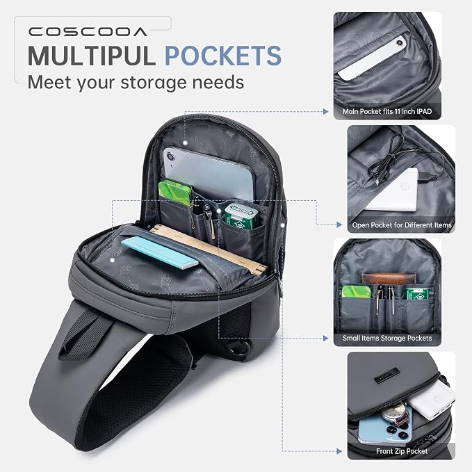 Sling Bag for Men, Anti-theft Crossbody Bag - Image 3