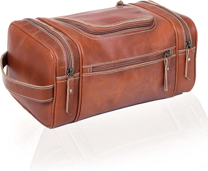 VC VINTAGE COUTURE Leather Toiletry Bag by VCVINTAGECOUTURE