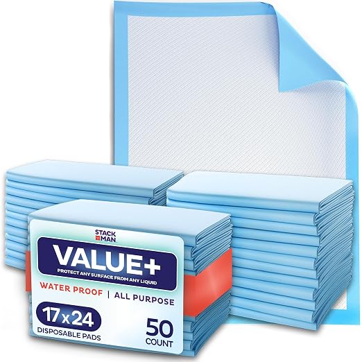 Chucks Pads Disposable Underpads 17"x 24" by StackMan