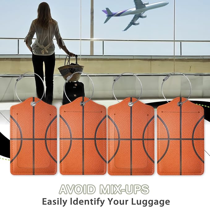 2 Pcs Basketball Texture Luggage Tags, Cruise Luggage Tag - Image 5