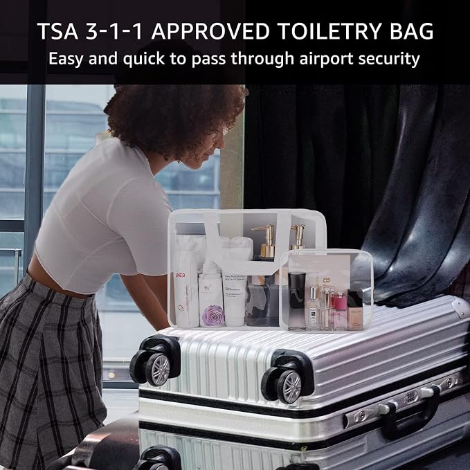 3Pcs Crystal Clear PVC Travel Toiletry Bag Kit - Image 2