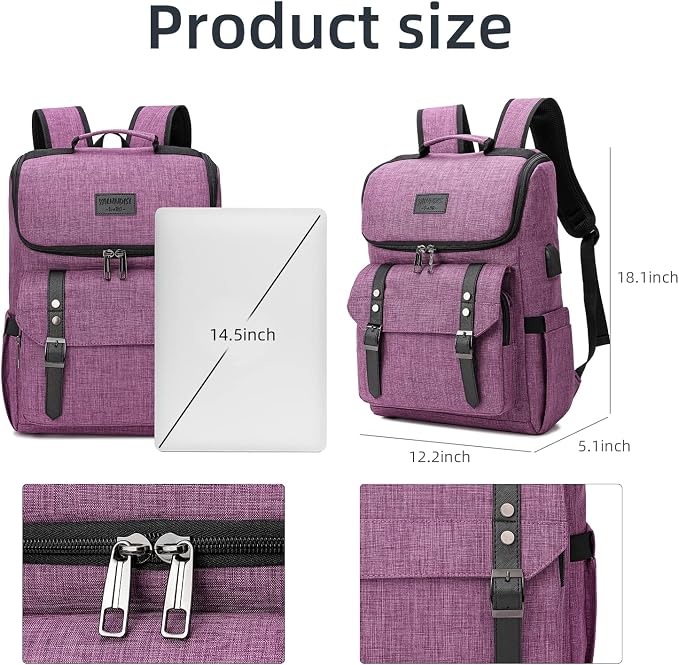 YALUNDISI Vintage Backpack Travel Laptop Backpack - Image 5