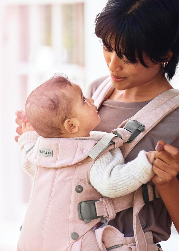 BabyBjörn Baby Carrier Harmony, Light Pink, Woven Mélange | 3-in-1 Ergonomic - Image 9