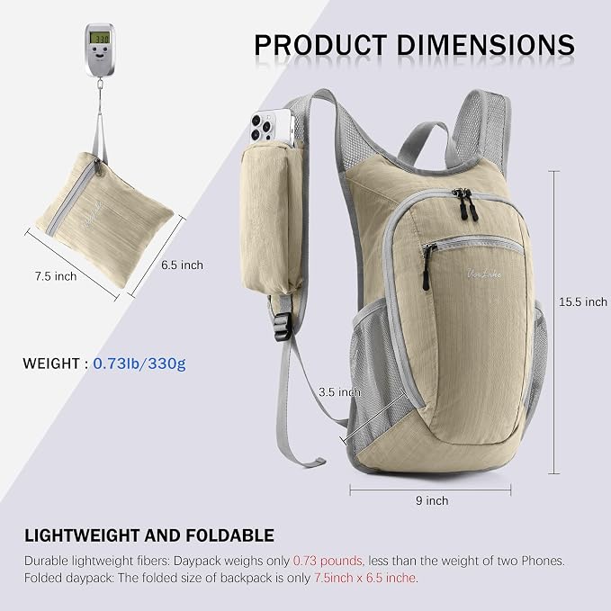 10L Small Hiking Backpack Travel Daypack Lightweight Packable Back Pack - Image 6