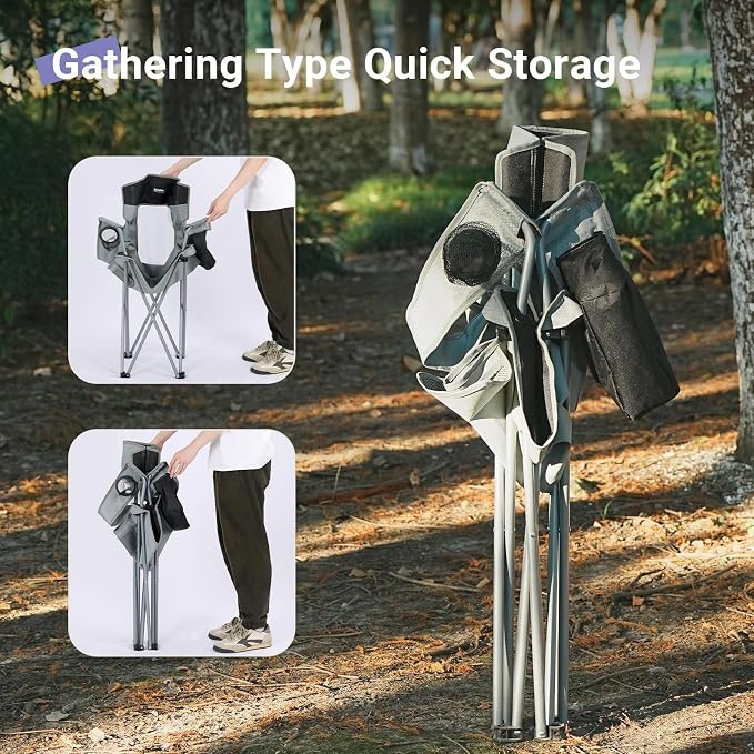Camping Folding Chair Outdoor Lawn Portable Lightweight Camp Folding Chairs - Image 9