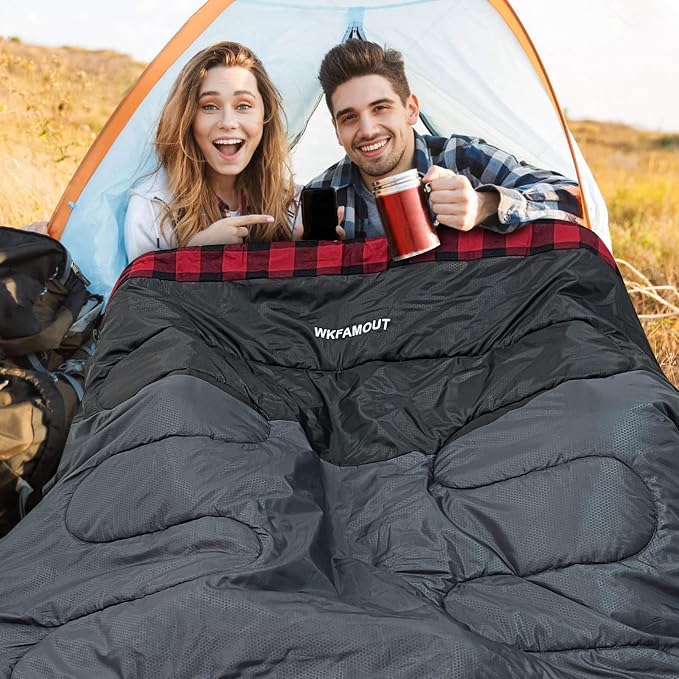 Double Sleeping Bag for Adults Machine Washable 2 Person Camping Sleeping Bag - Image 9