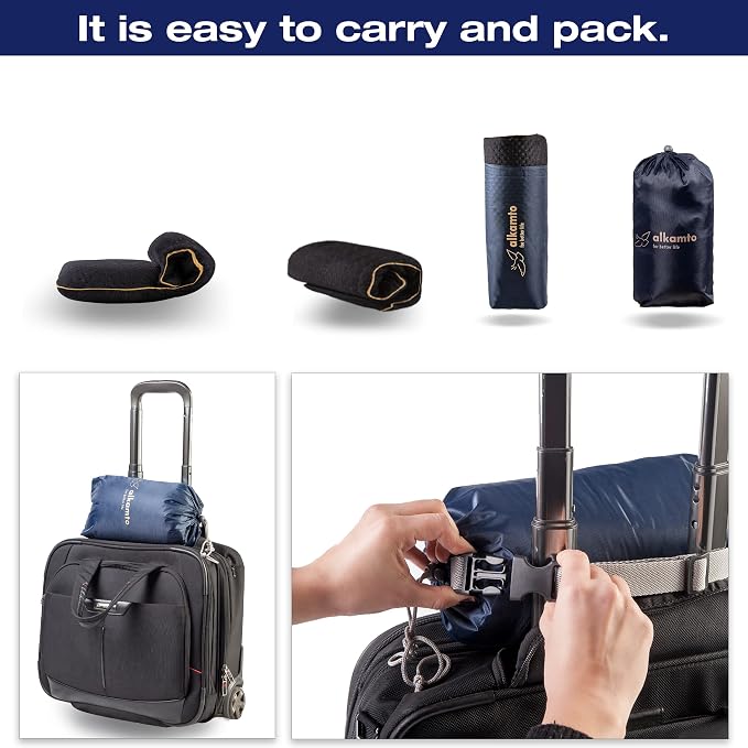 Travel & Camping Comfortable Memory Foam Pillow – Easy to Carry Portable Bag – - Image 4