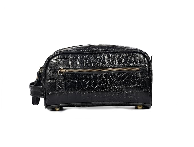 10" Premium Leather Toiletry Travel Pouch - Image 3