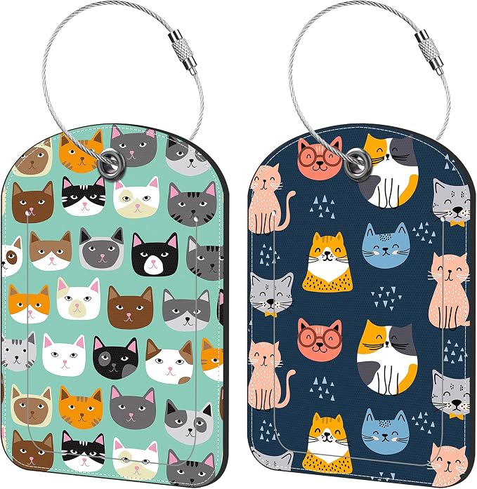Cute Cat Animal Prints Luggage Tag by iapodiad