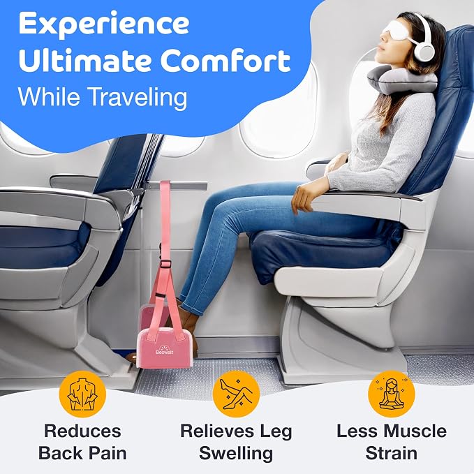 Portable Airplane Foot Hammock for Plane Travel - Image 4