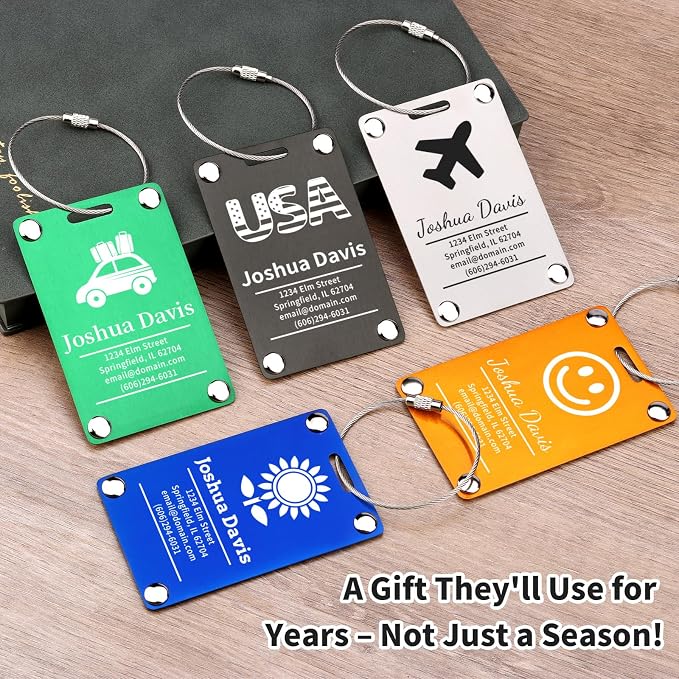 4 Pack Personalized Luggage Tags - Image 8